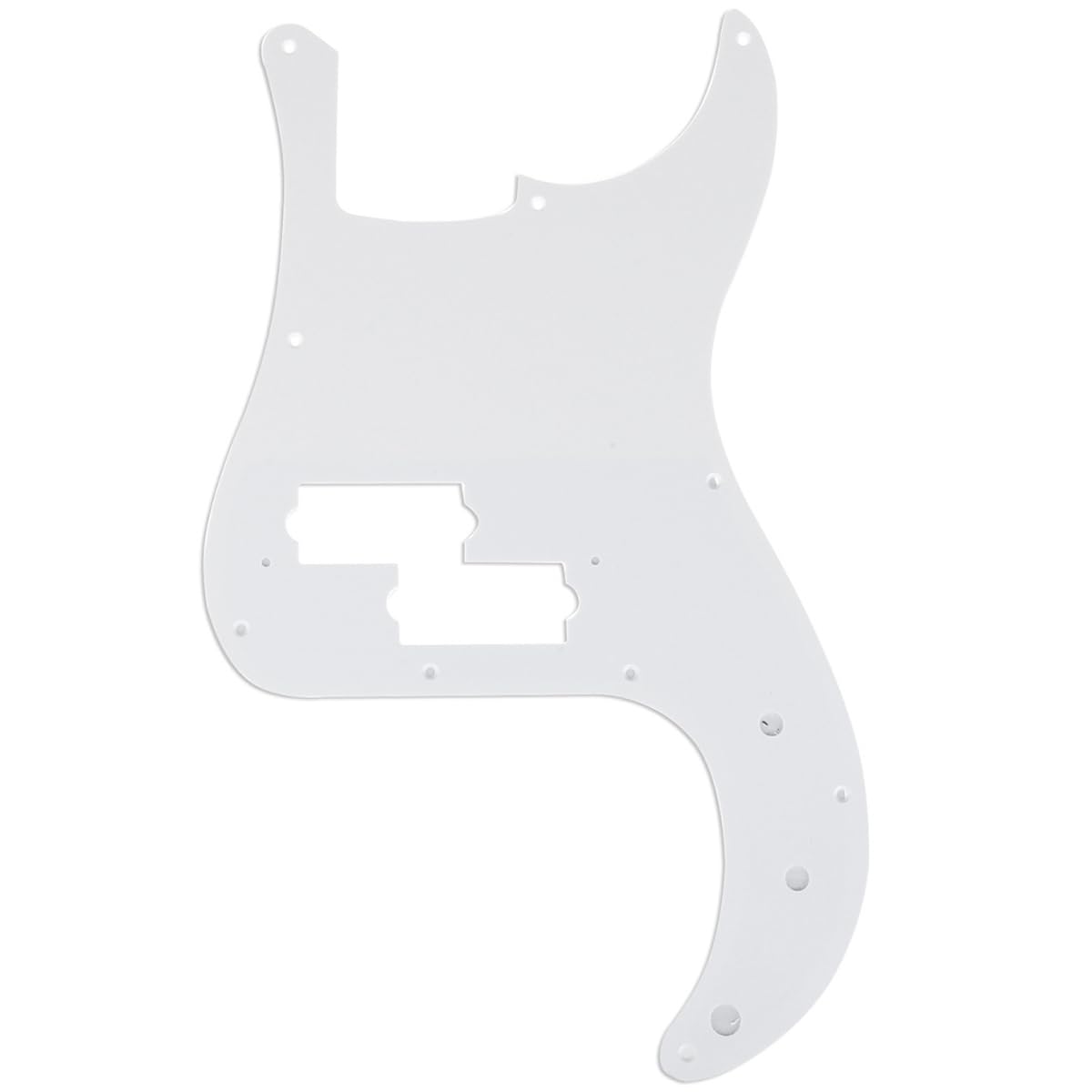 Musiclily Pro 10-Hole P Bass Pickguard For Jpn Fender Japan 4-String Precision Bass, 1Ply White