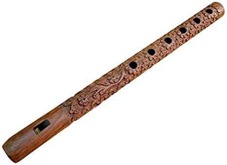 Webbee Craft Flute Carving Wooden Player Bansuri Lord Krishna New Musical Instrument Flutes