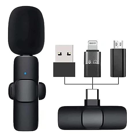 Technoview 360 2.4 Ghz Omnidirectional Lavalier Wireless Microphone Plug & Play Mic With 3 Receivers Lapel Mic For Andriod/Type-
