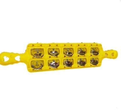 Aarnik Collections Plastic Manjira - Musical Instrument for Bhajan and Kirtans, Khartal for Mandir aarti (Jheeka) 5 line Multico