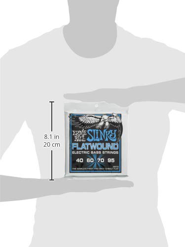 Extra Slinky Cobalt Flatwound Electric Bass Strings 40-95 Gauge