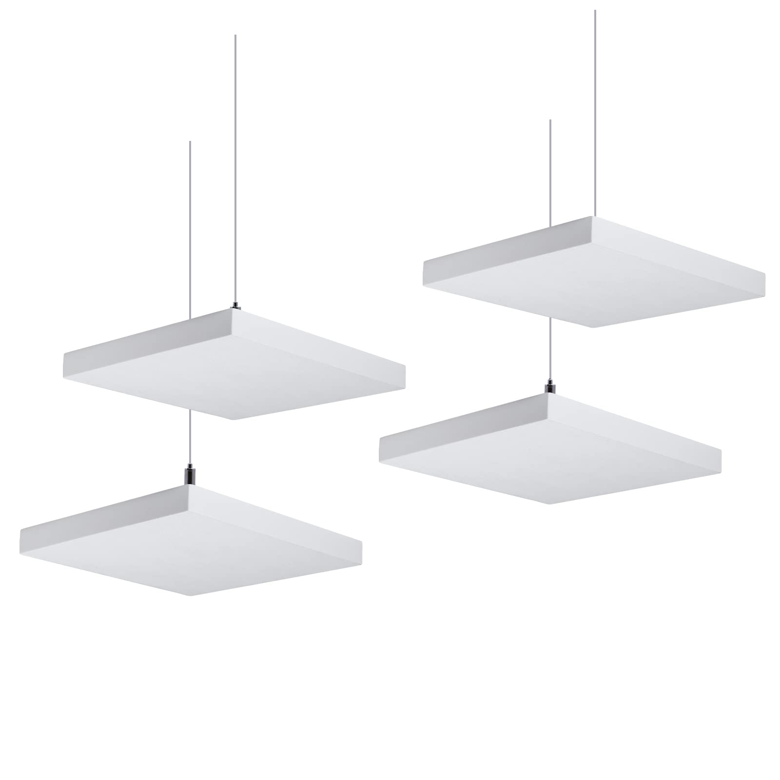 Troystudio Acoustic Ceiling Panels - 12 X 12 X 1.2 Inches 4 Pcs Coated Fiberglass Hanging Drop Ceiling Tiles, Thick Sound Absorb