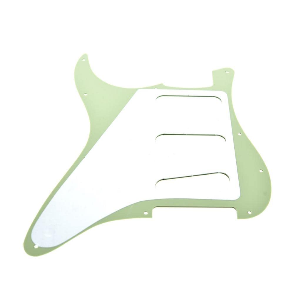 KAISH 11 Hole ST/Strat Style Pickguard SSS Pick Guard for USA/Mexico Stratocaster/Strat Mint Green 3 Ply