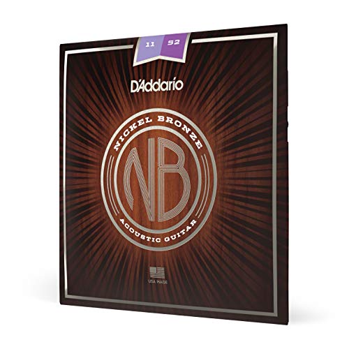 Daddario Guitar Strings - Acoustic Guitar Strings - Nickel Bronze - For 6 String Guitar - Natural, Clear, & Focused Tone - Nb115