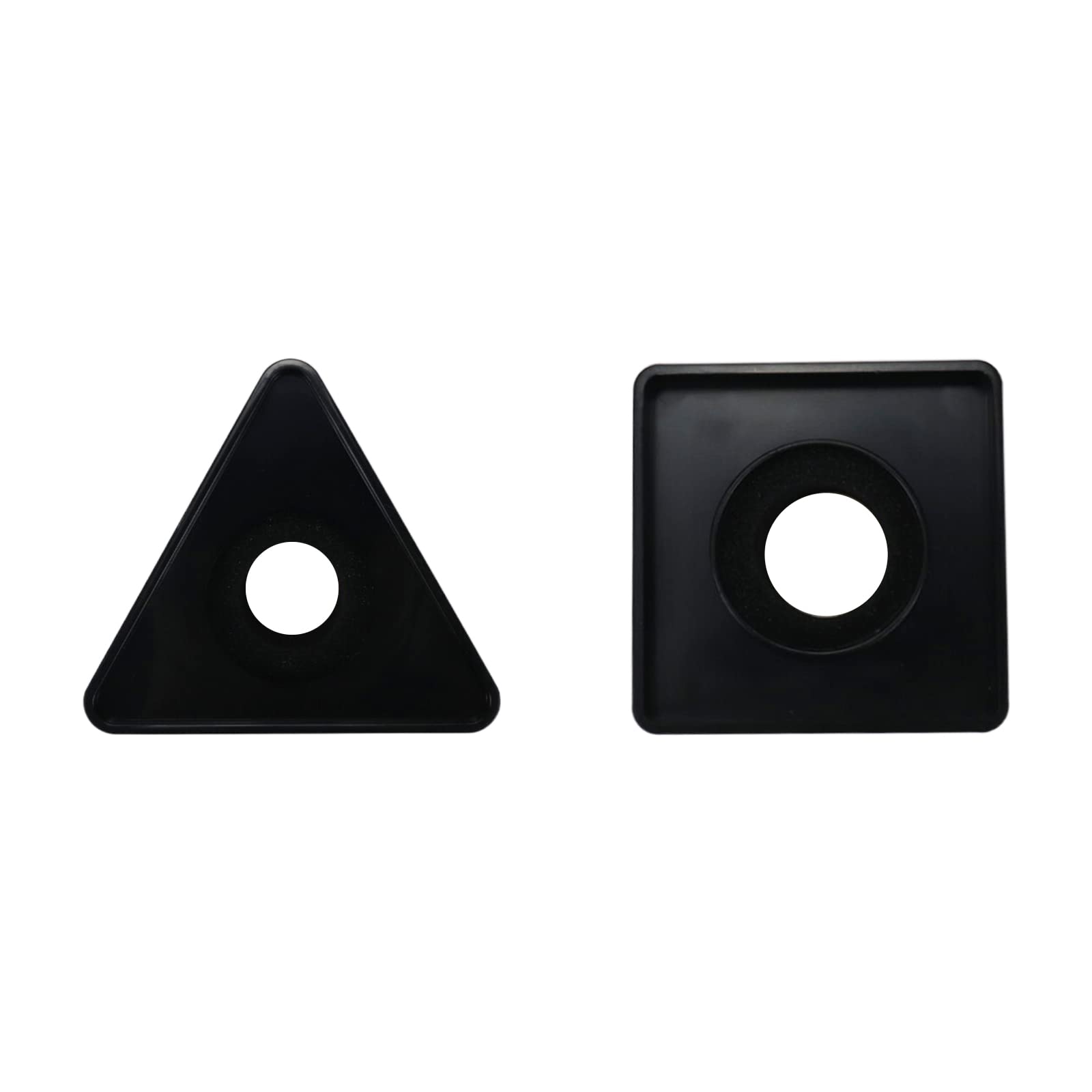 Tsnamay 2Pcs Square And Triangle Microphone Stand,Abs Interview Microphone Logo Mic Microphone Flag Station Logo,Black
