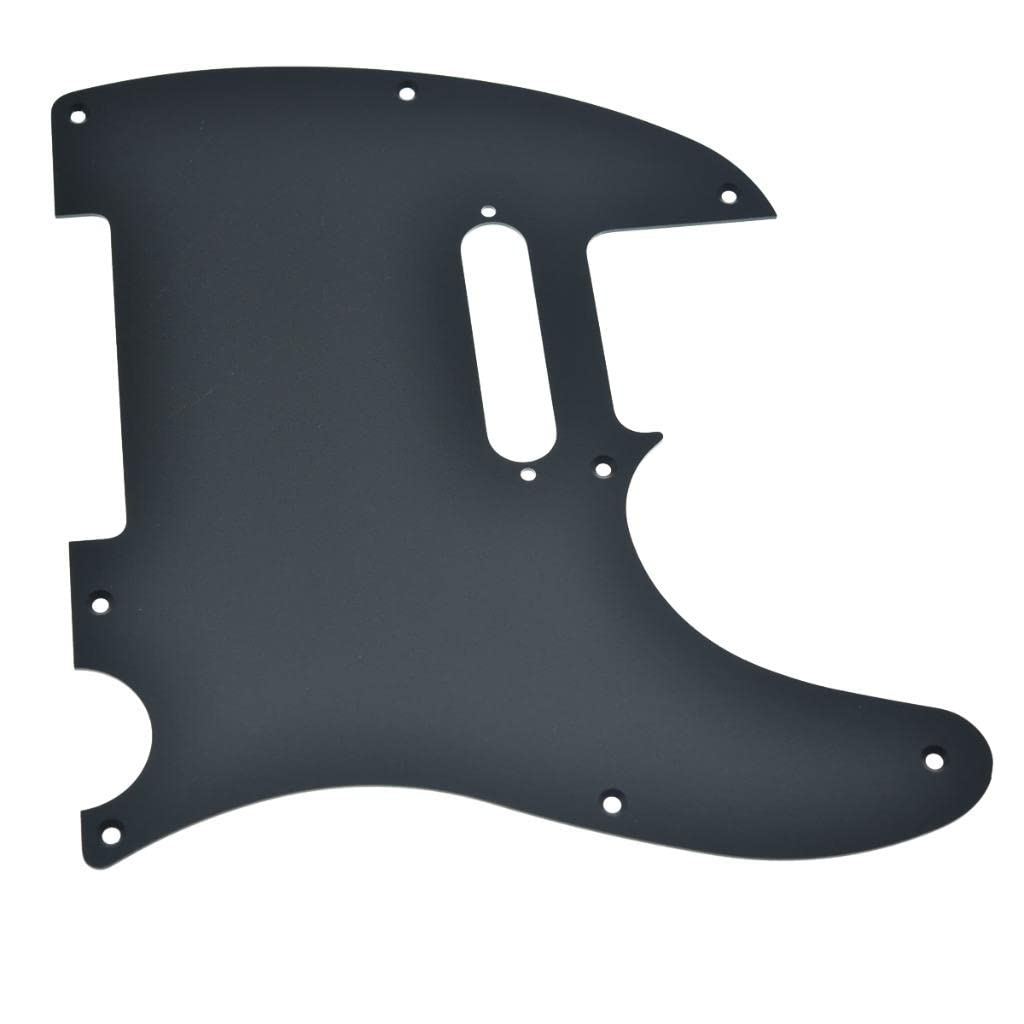 Dopro 8 Hole Matte Aluminum Tele Pickguard Metal Anodized TL Pick Guard Scratch Plate for USA/Mexico Tele/Telecaster Matte Black