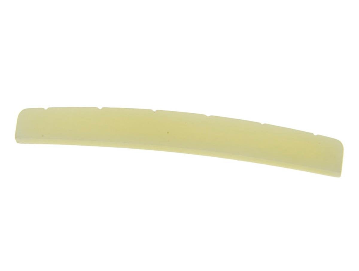 Dopro Curved 43Mm Unbleached Pure Bone Nut Guitar Slotted Bone Nut For Strat/Tele 43X3.2Mm