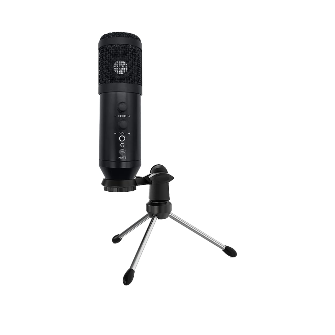 Audio Array Am-C41 Plug & Play Ai Noise Cancellation Usb Condenser Microphone | Mute Button/Echo/Volume Knob | Kit With Tripod, 