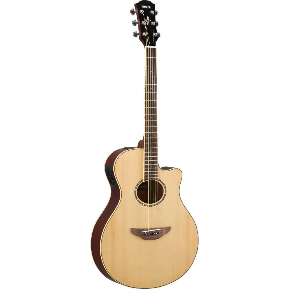 Yamaha Apx600 Acoustic-Electric Guitar  Thin Body, Natural Finish, 6 Strings, Built-In Pickup & Preamp, Comfortable Playability,