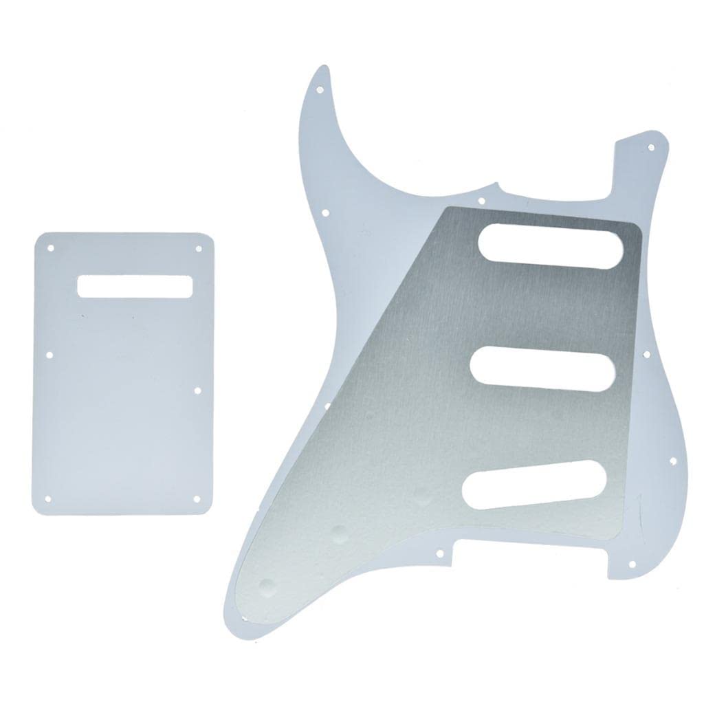 KAISH 11 Hole ST/Strat Style Pickguard SSS Pick Guard with ST Back Plate Tremolo Trem Cover for USA/Mexico Stratocaster/Strat Bl