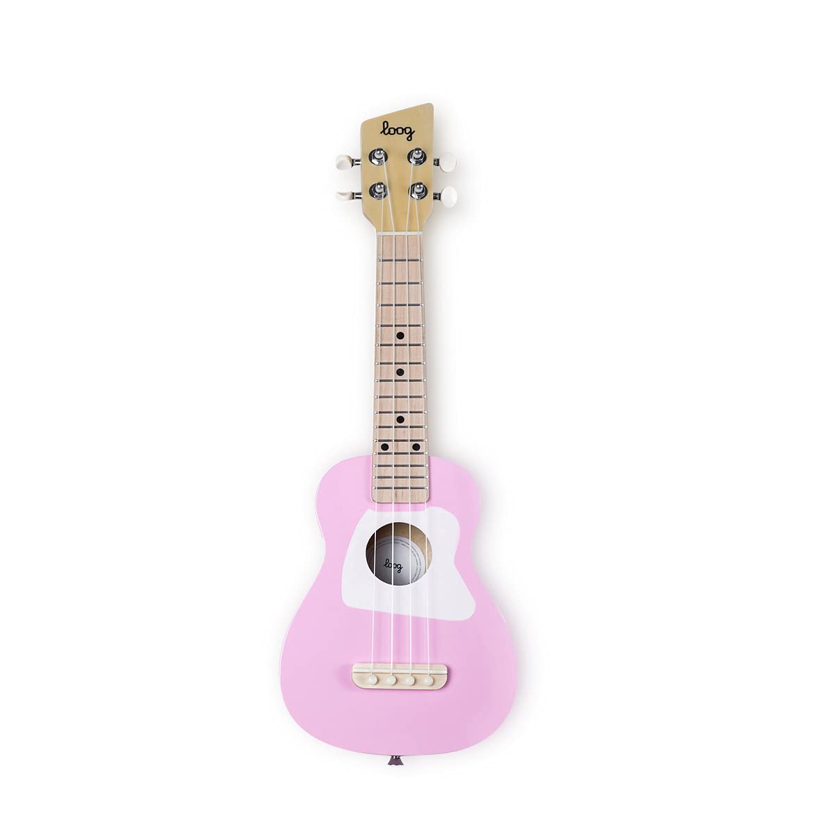Loog Wood Soprano Ukulele for Kids & Beginners, App & Lessons, All Ages (Pink)