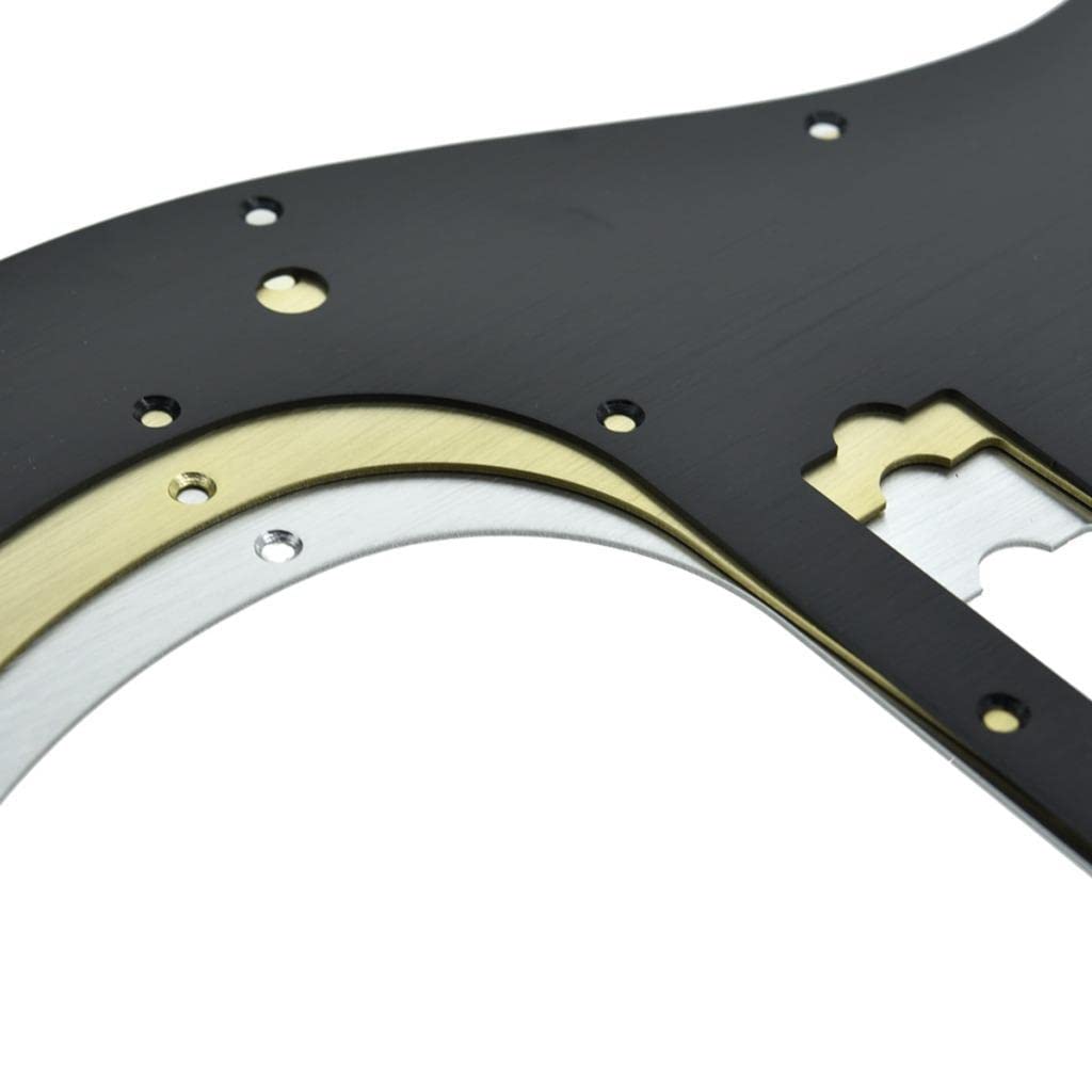KAISH 13-Hole Metal Aluminium Anodized Left Handed P Bass Style Pickguard American Modern Style Standard Bass Pick Guard for Pre
