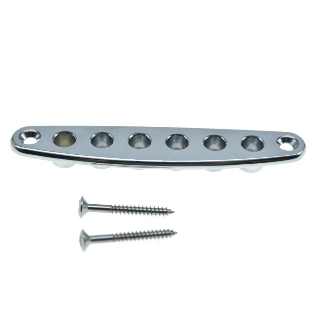 Kaish Guitar Bridge String Thru Body Ferrule Plate Guitar String Ferrules String Bushing Plate For Electric Guitar Chrome