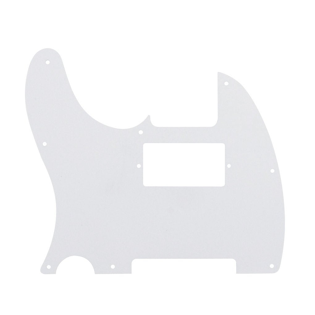 FLEOR 8 Hole TL Pickguard Guitar Humbucker Pick Guard HH with Screws Fit USA/Mexican Standard TL Style Guitar Part, 4Ply White P