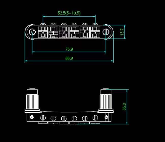 Guyker Guitar Bridge Stop Bar Tailpiece Tremolo TM85 and GM005 Tune-O-Matic Roller Saddle Bridge Combo Replacement Part Compatib