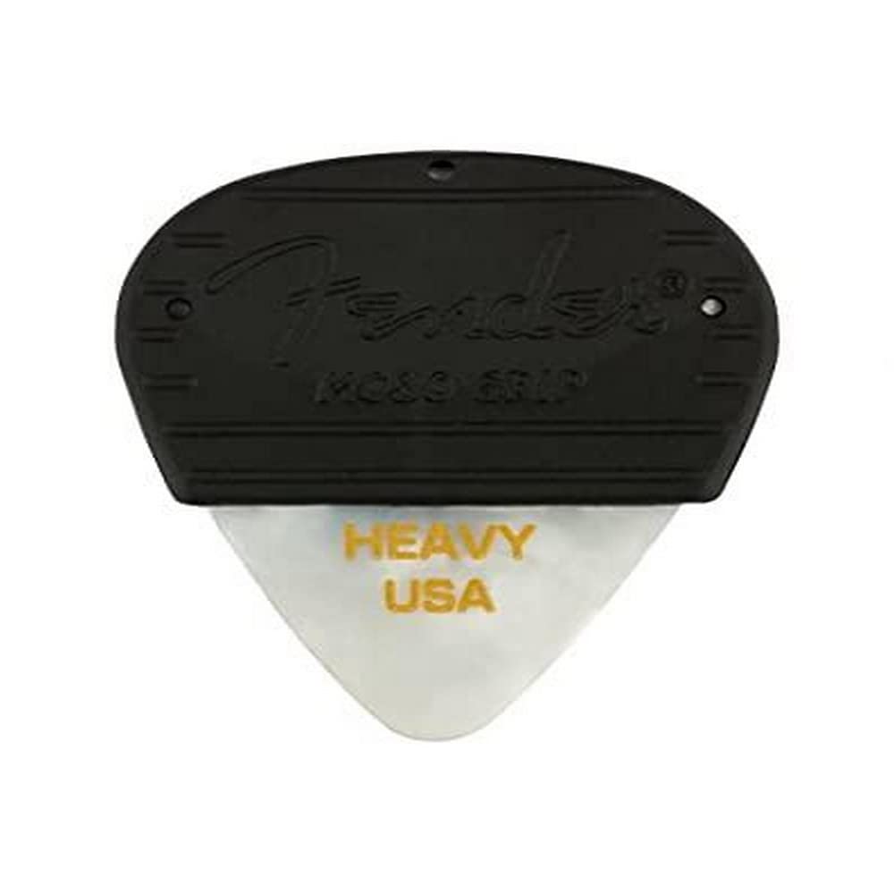 Fender Mojo Grip Guitar Picks 351 Shape, Celluloid, White Moto, Heavy, 3-Pack