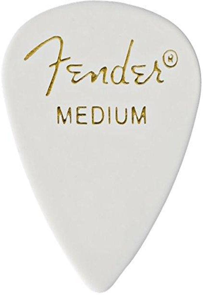 Fender Classic Celluloid Guitar Picks 351 Shape, White, Medium, 144-Pack