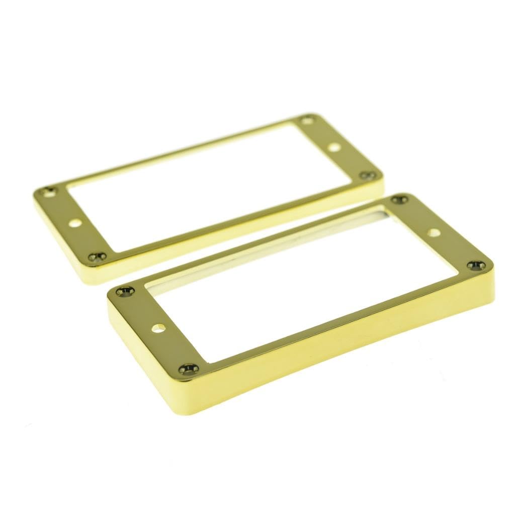 KAISH 2pcs Gold Humbucker Pickup Ring Curved Bottom Frame for Epiphone Les Paul