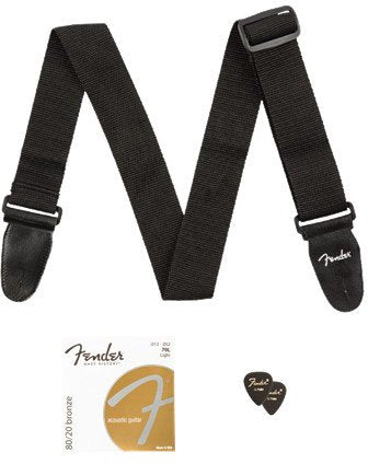 Fender Dreadnought Acoustic Guitar - Natural Bundle with Gig Bag, Tuner, Strings, Strap, and Picks