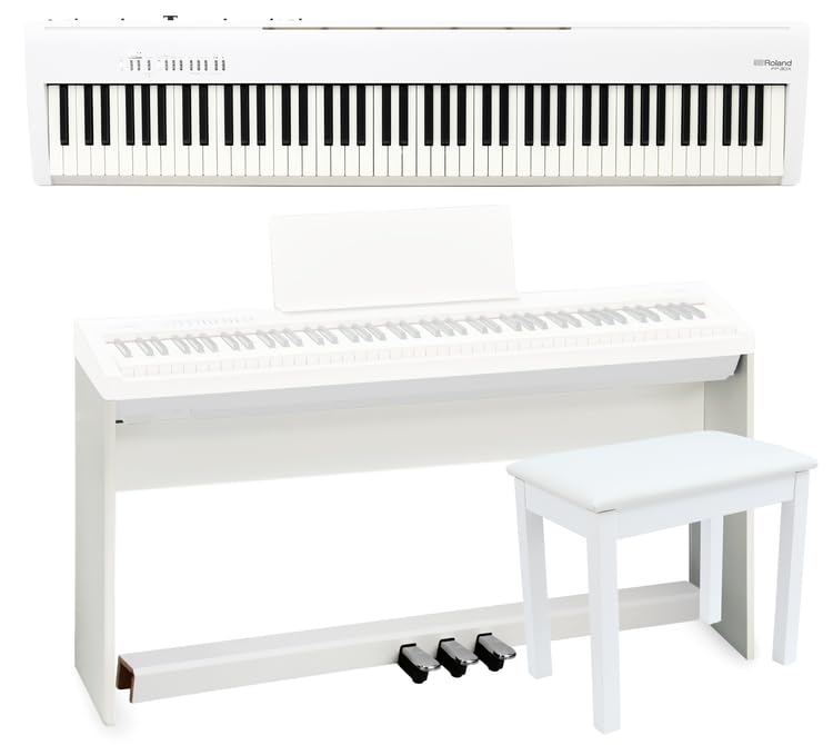 Roland FP-30X Digital Piano with Speakers Home Bundle- White