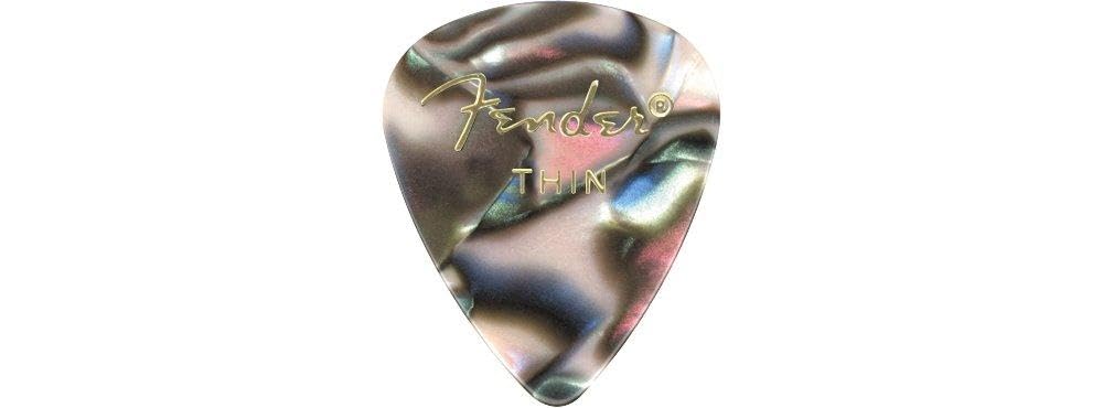 Fender Premium Celluloid Guitar Picks 351 Shape, Green Moto, Heavy, 12-Pack