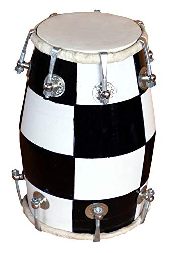 Gt Manufacturers Professional Bolt Fitting Wood Baby Dholak (White)