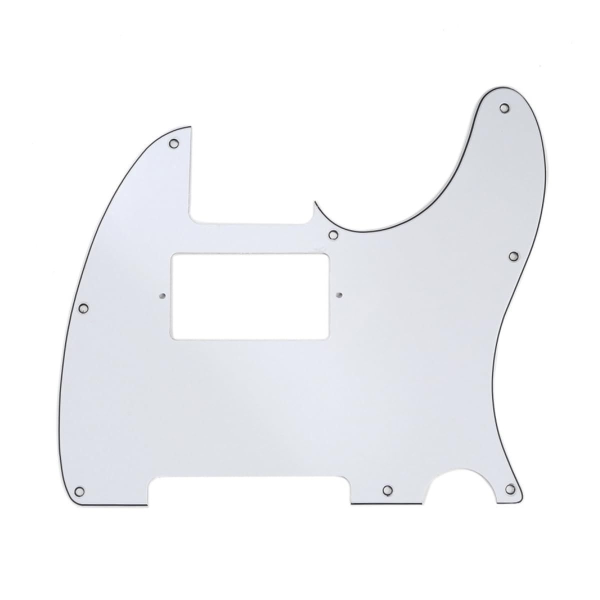 Musiclily 8 Hole Guitar Telecaster Pickguard Humbucker Hh Scratch Plate For Fender Usa/Mexican Standard Tele Parts, White 3Ply