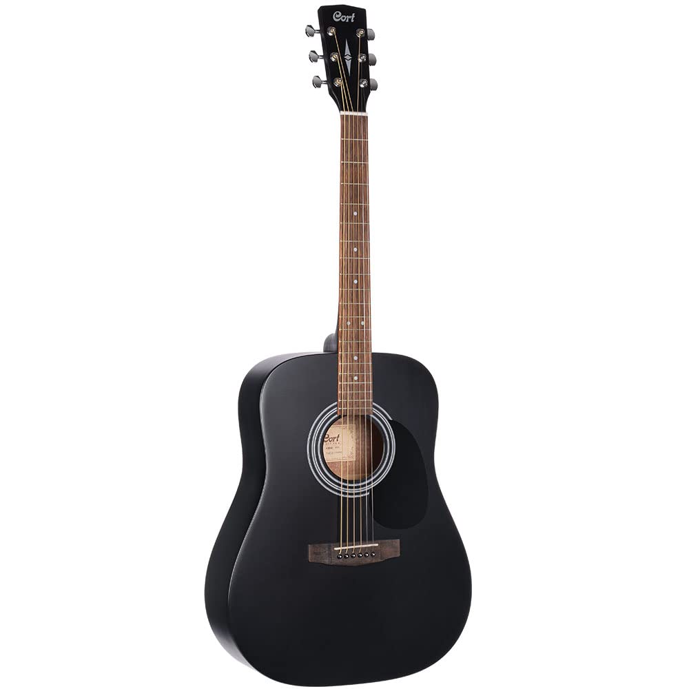 Cort Ad810Bks Standard Dreadnought Guitar, Spruce Top, Mahogany Back & Sides, Black Satin