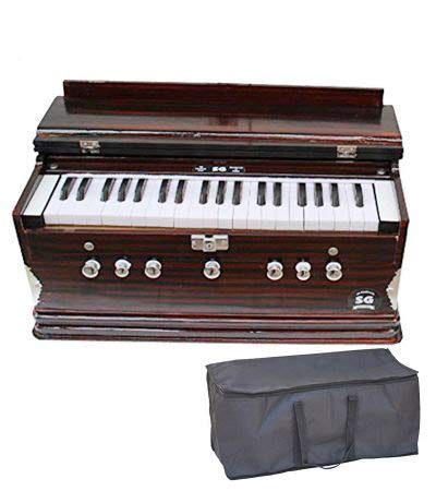 Sg Musical - Harmonium Musical Instrument Harmonium Bass+Male Two Reeds, Finish Lacquer, 7 Stopper (5 Stops 2 Drones), Easy To P