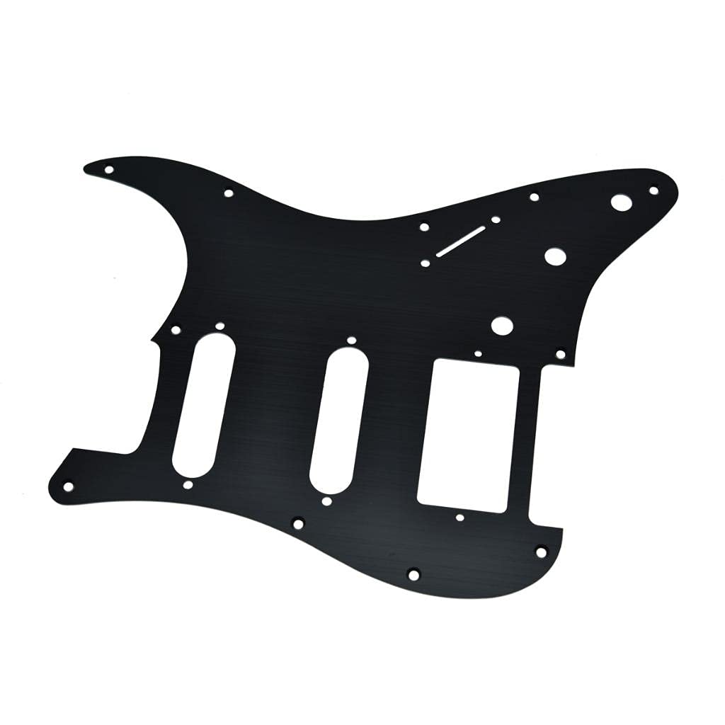 KAISH 11 Hole Metal Aluminum Anodized Modern Style ST/Strat HSS Pickguard Guitar Pick Guard Scratch Plate for USA/Mexico Stratoc