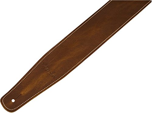 Fender Broken-In Leather Guitar Strap, 2.5in, Tan