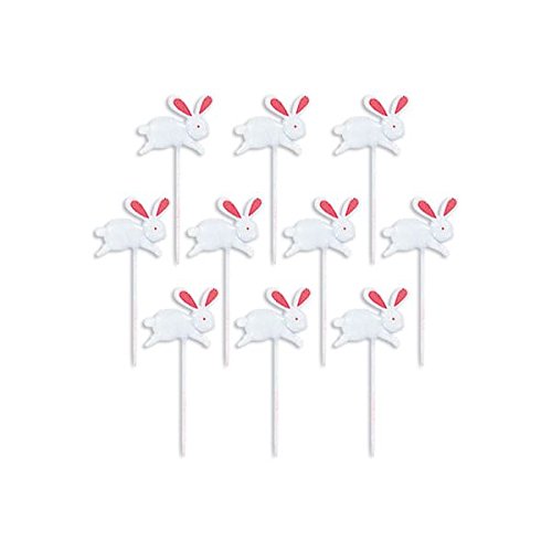 Amscam Bunny Easter Picks, 10 Per Package, 3'', Multicolor