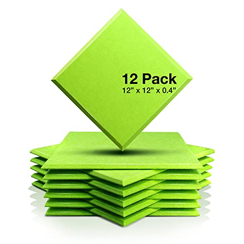 Fstop Labs 0.4 X 12 X 12 Acoustic Foam Panels, Sound Absorbing Panel, Beveled Edge Tiles Soundproof Foam Insulation, Soundproof 