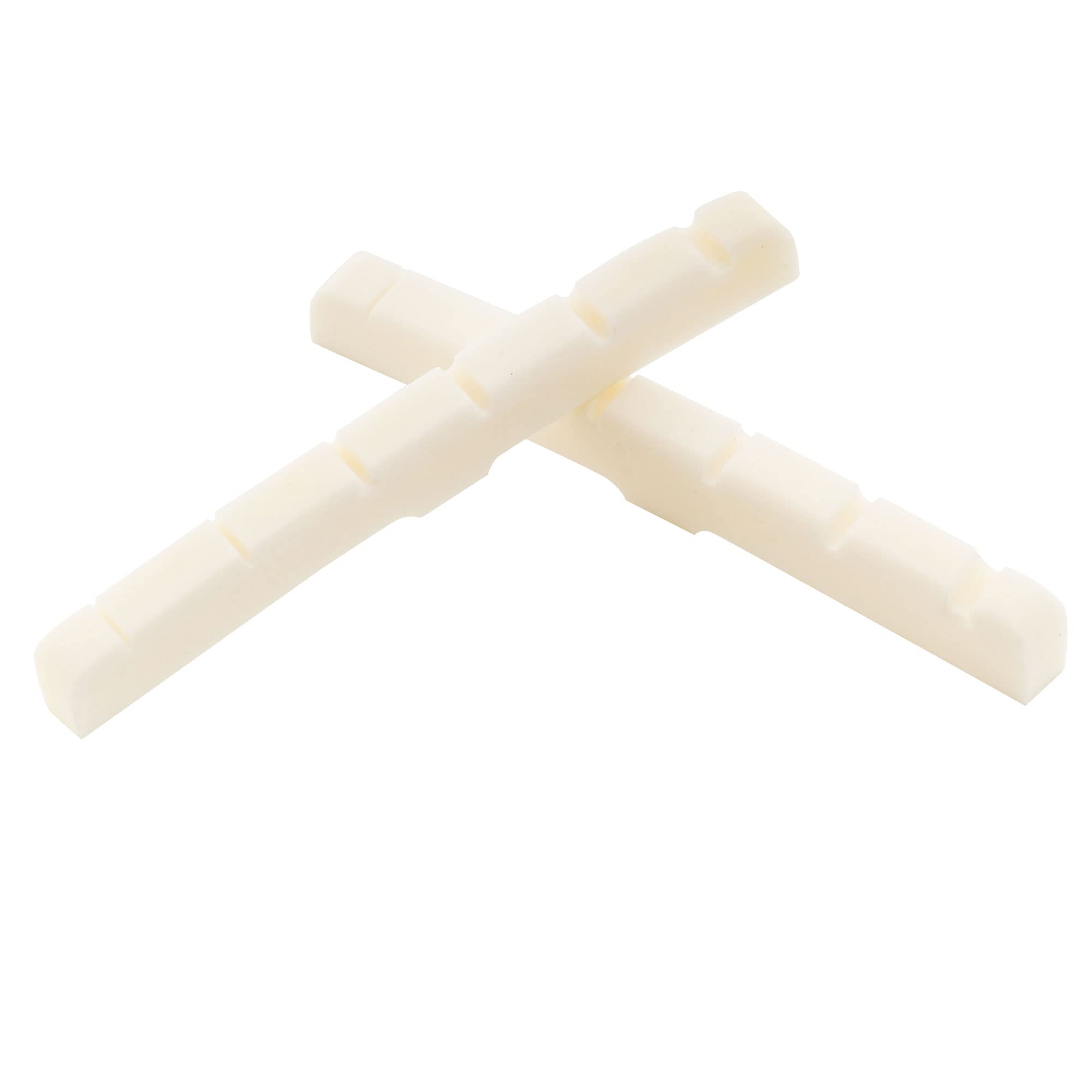 Musiclily Pro 43mm Standard ST Style Curved Bottom Guitar Bone Nut for 6 String Fender Strat and Tele Electric Guitar, 43x3.2x5.
