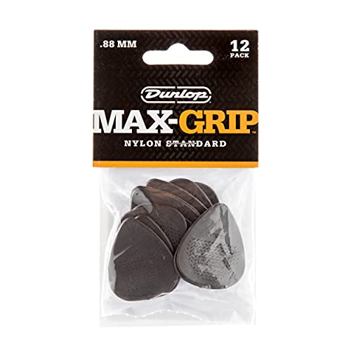 JIM DUNLOP 449P.88 Max-Grip Nylon Standard, Dark Gray, .88mm, 12/Player's Pack