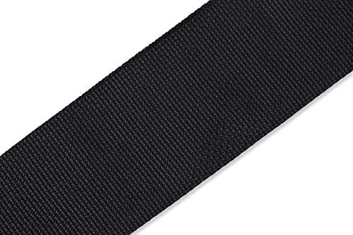 3'' Wide Black Polypropylene Guitar Strap / Black
