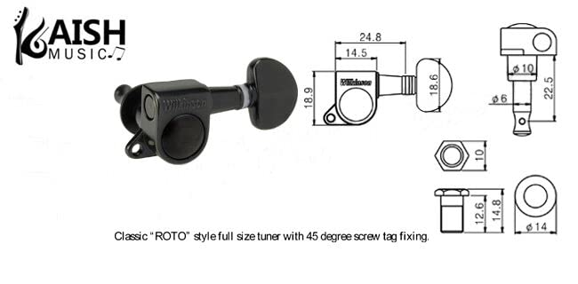 Wilkinson 3x3 ROTO Style Guitar Tuners Tuning Keys Pegs Guitar Machine Heads for Les Paul or Acoustic Guitars Chrome