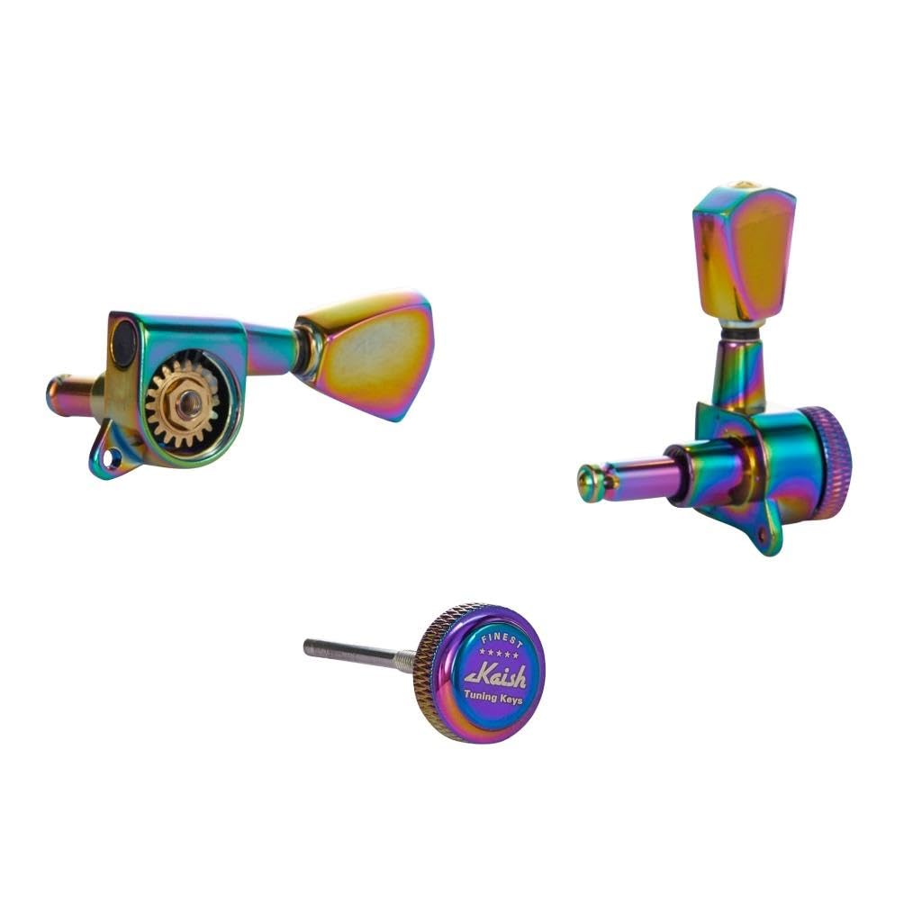 KAISH 3x3 Locking Tuners 18:1 Guitar Tuning Keys Locking Tuning Machines with Keystone Buttons for LP/Les Paul/SG/ES or Acoustic