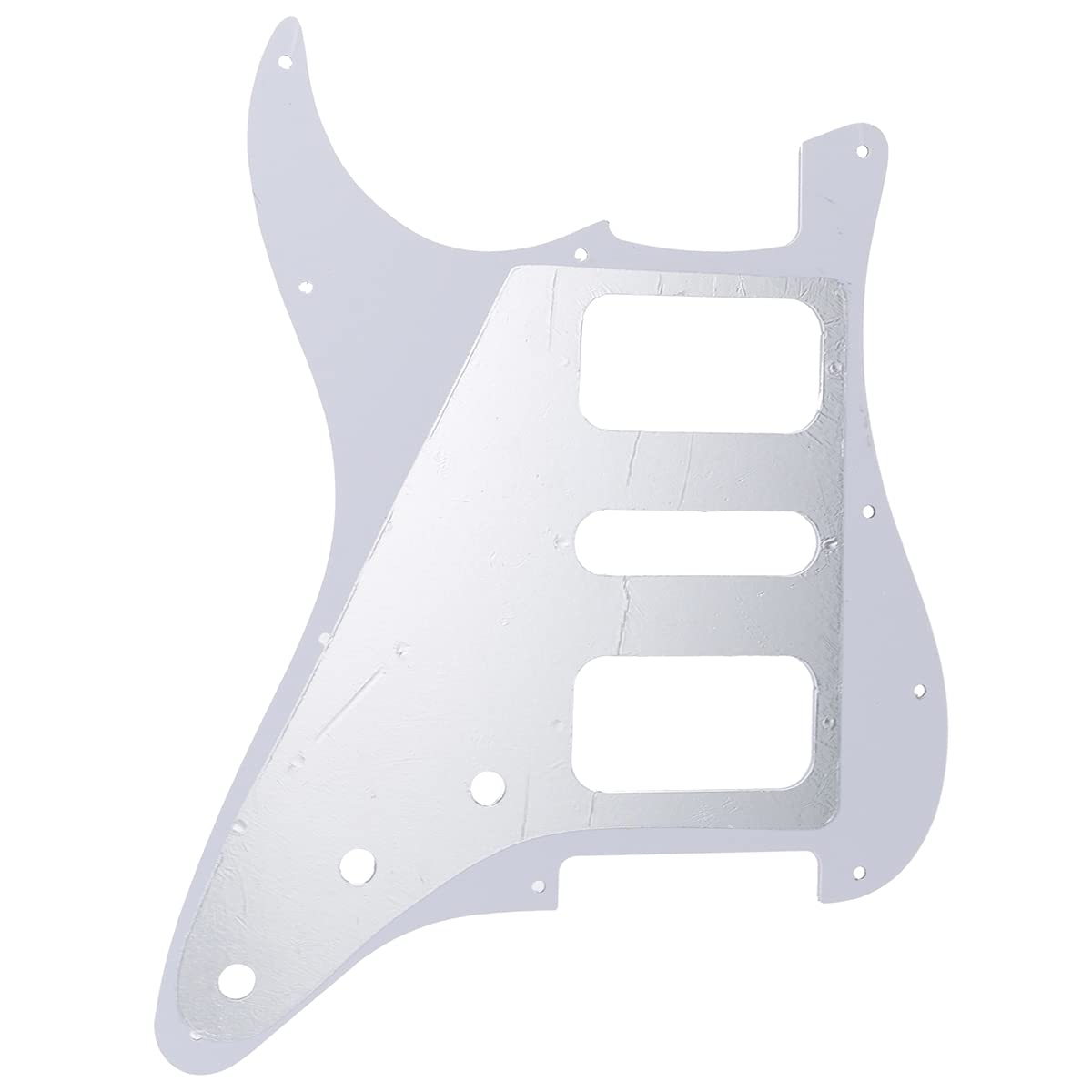 Musiclily Pro 11 Holes Round Corner HSH Strat Pickguard for American/Mexican Fender Standard Stratocaster Electric Guitar, 4Ply
