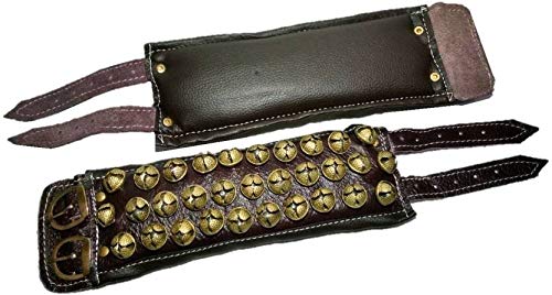 Uapan Metalcraft Brown Leather Pad Ghungroo (3Line)