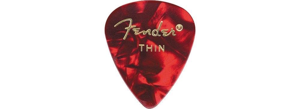 Fender Premium Celluloid Guitar Picks 351 Shape, White Moto, Heavy, 12-Pack