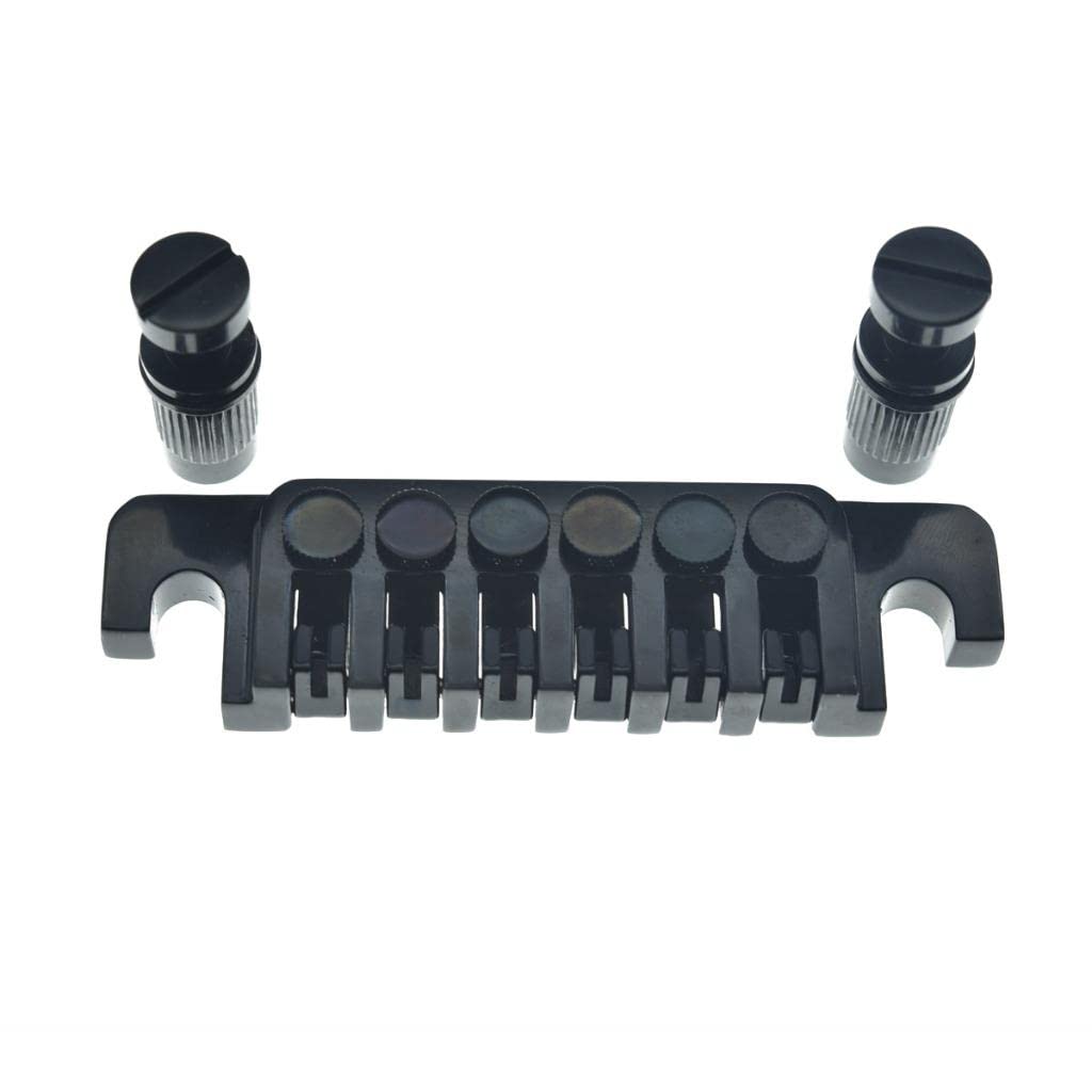 KAISH Electric Guitar TP-6 Style LP Bridge Stop Bar Vintage 70's Bridge Tailpiece with Fine Tuners/Studs for LP Les Paul/SG/ES E
