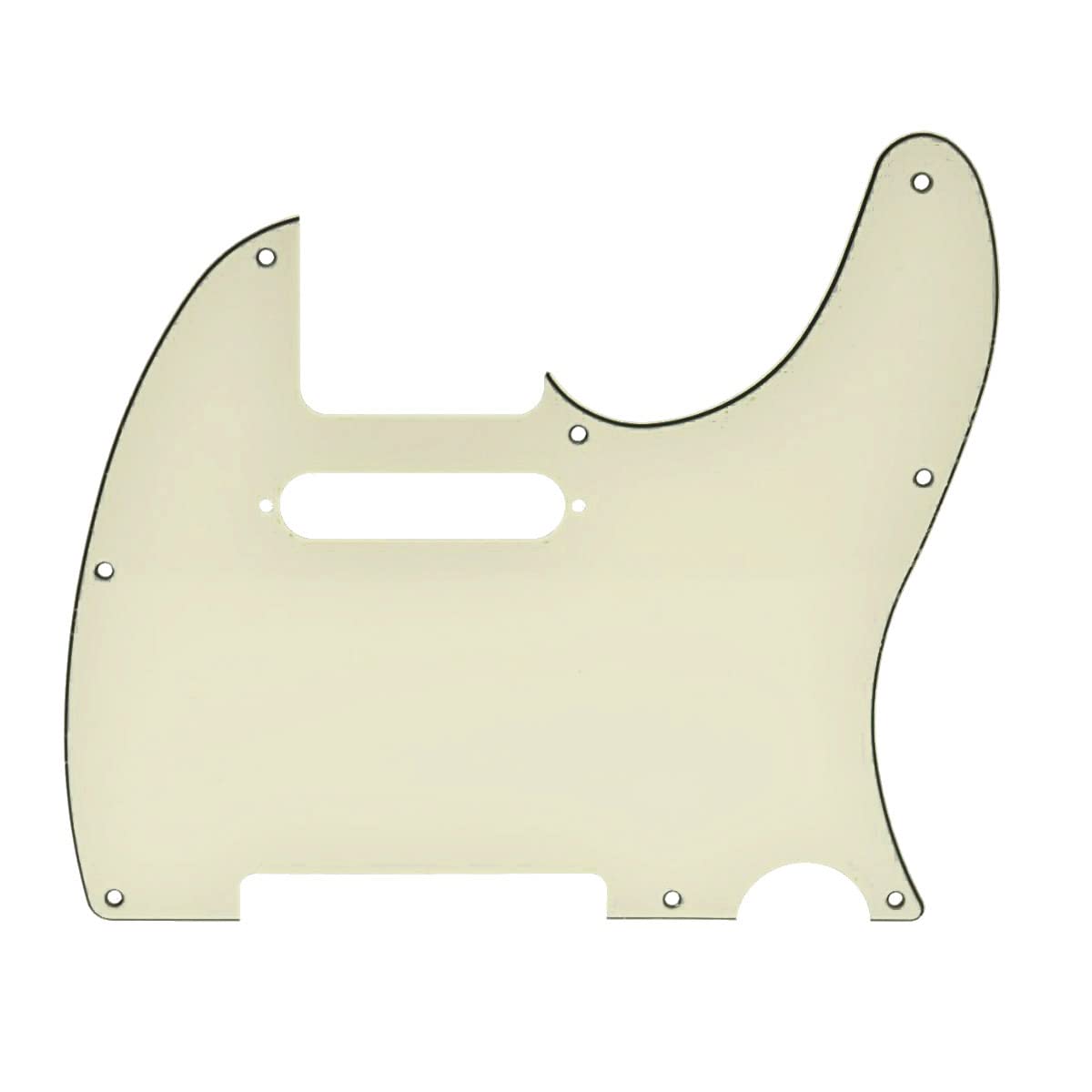 Kaish 8 Hole Tele Style Guitar Pickguard Tl Pick Guard With Pickup Mounting Screw Holes For Tele/Telecaster Aged White 3 Ply