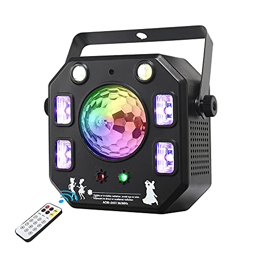 Disco Light Party Light, Eyeshot Led Dj Lights 4 In 1 With Magic Kaleidoscope Ball, Led Patterns Strobe Light And Purple Uv Ligh