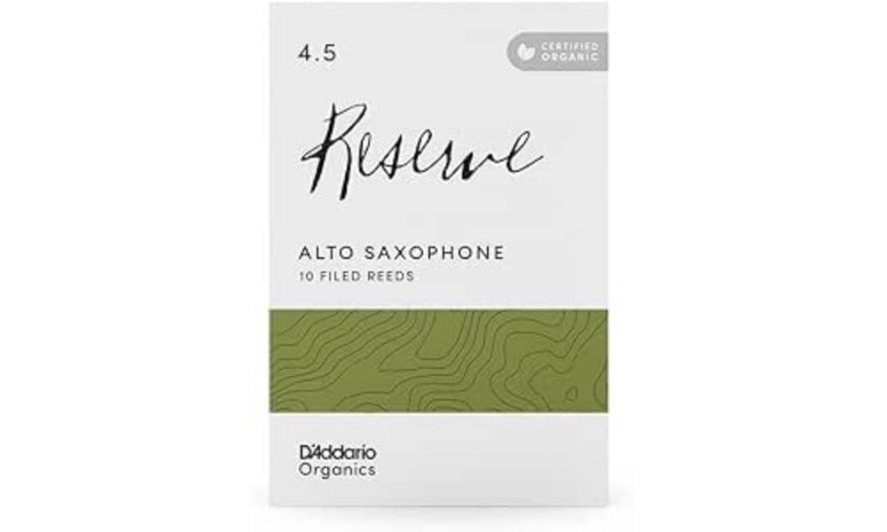 DAddario Organic Reserve Alto Saxophone Reeds - Filed, Strength 4.5, 10-Pack