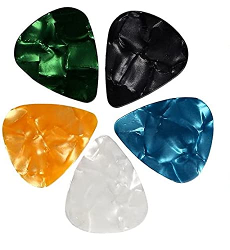 Device Of Urban Infotech 0.46 Mm Guitar Picks Unique Multi-Coloured Celluloid Plectrum For Acoustic Electric Classic Guitars Bas