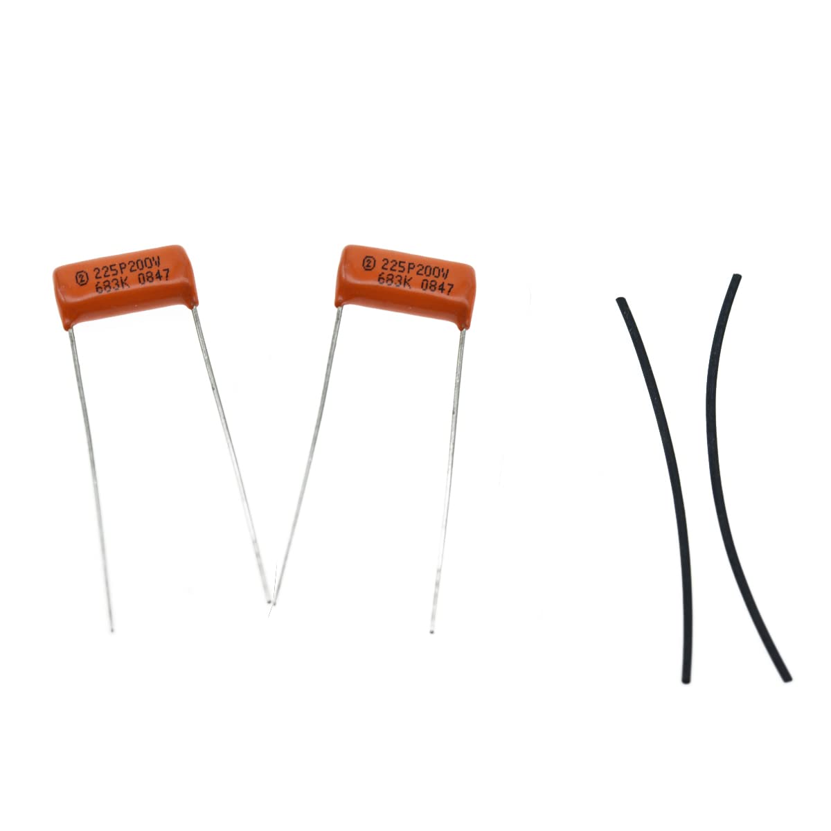 Set Of 2 Sprague Guitar Bass 225P Orange Drop Capacitor Caps .068Uf 200V Guitar Tone Cap Capacitors