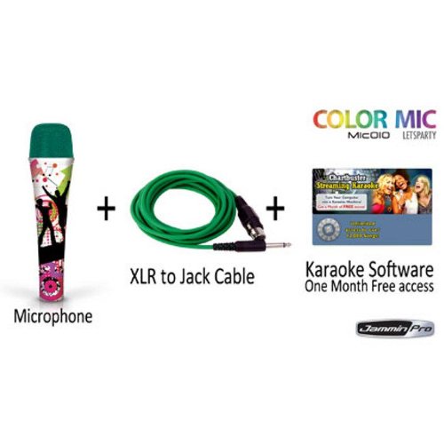 LETSPARTY Style Unidirectional Dynamic Microphone w/XLR Jack Cable & Karaoke Software
