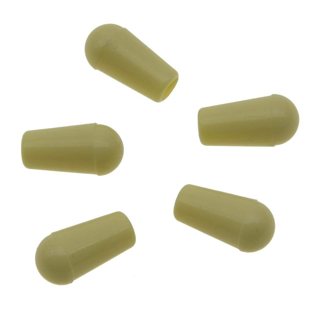 Kaish Plastic 5-Pack American Thread 3 Way Toggle Switch Tip Switch Knob Cap For Lp With Switchcraft Switch Cream