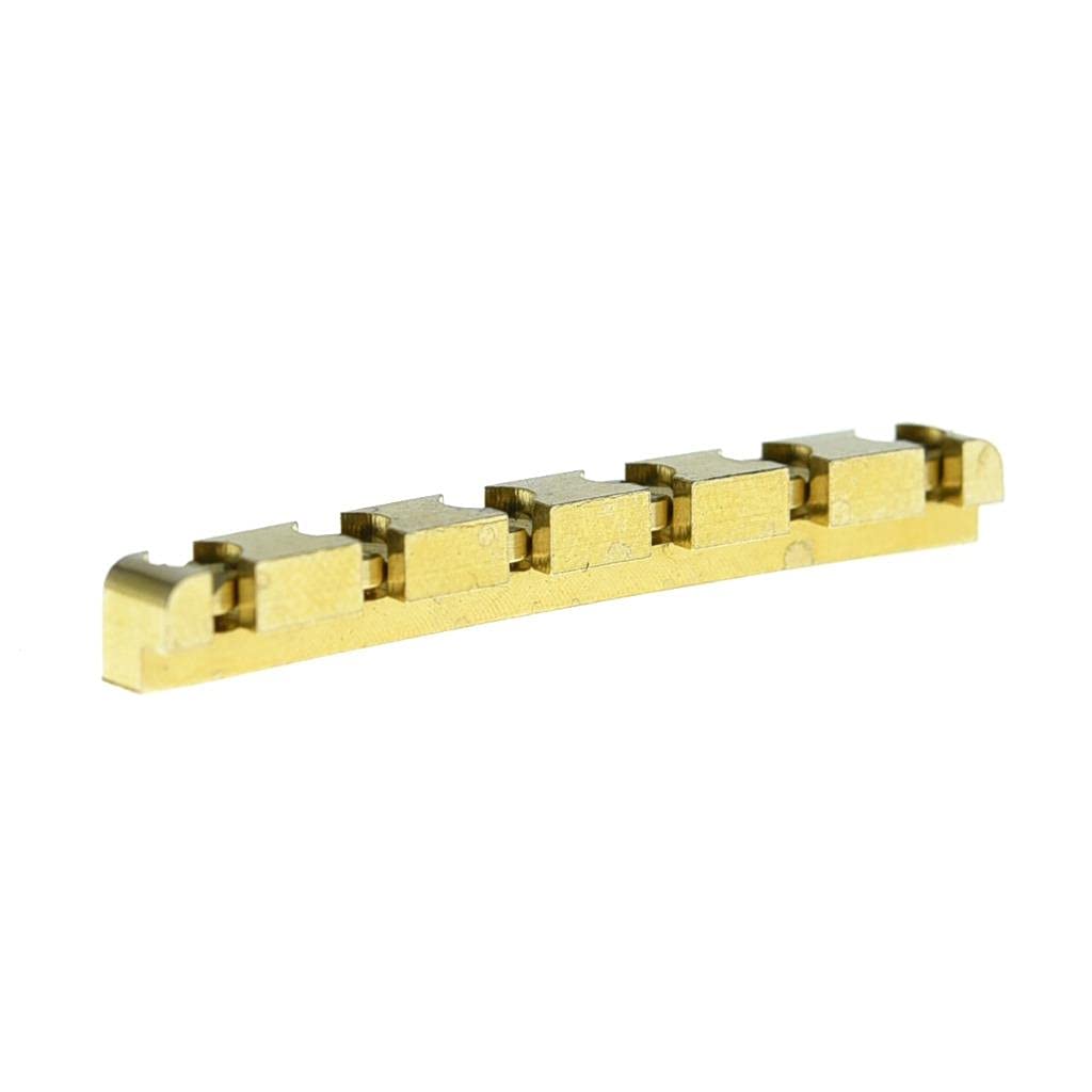 KAISH 42mm Solid Brass Guitar Nut Height Adjustable Curved Brass Nut for Strat/Tele Electric Guitar